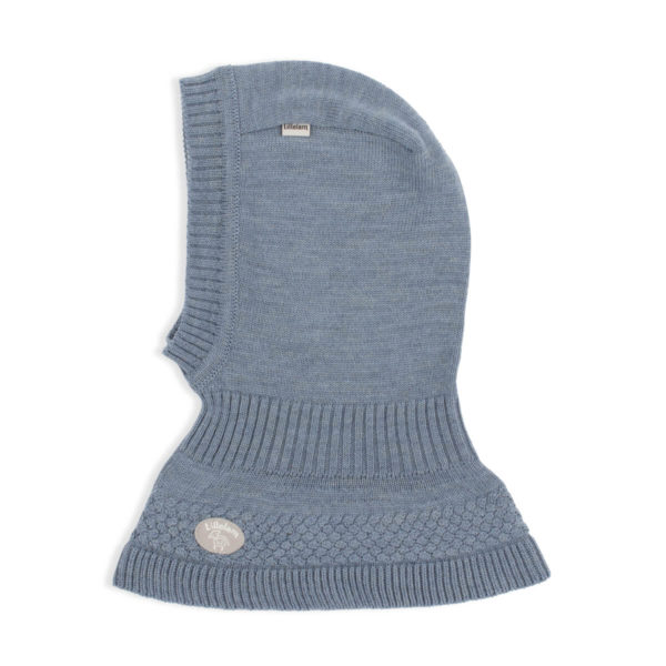 Finlandshette/balaclava i 100% merinoull fra Lillelam i fargen mellomblå