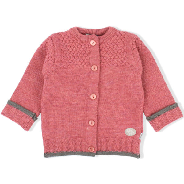 Lillelam_Jakke classic_cerise Kardigan med knapper fra Lillelam i 100% merinoull i fargen cerise