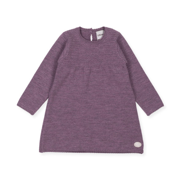 Lillelam_Kjole classic_plomme - Dress classic_plum Ullkjole til barn