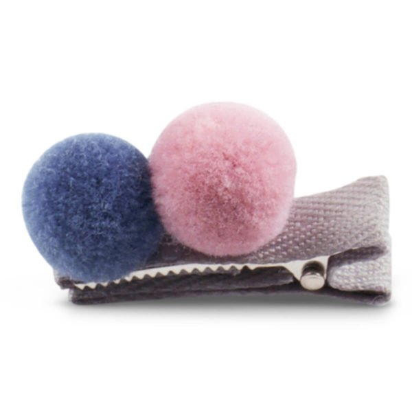 Hårspenne 2 pompom - Lillelam Spenne 2 pompom lyng