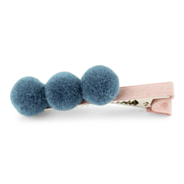 Hårspenne 3 pompom - Lillelam Spenne 3 pompom blå