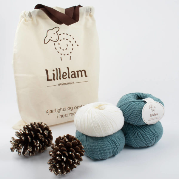 Lillelam_Strikkepakke_sjøgrønn Håndstrikkepakke Barn - Lillelam Strikkepakke sjøgrønn