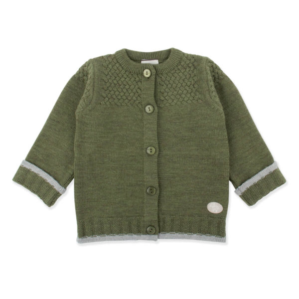 Lillelam_Jakke classic_oliven Kardigan med knapper fra Lillelam i 100% merinoull i fargen olivengrønn