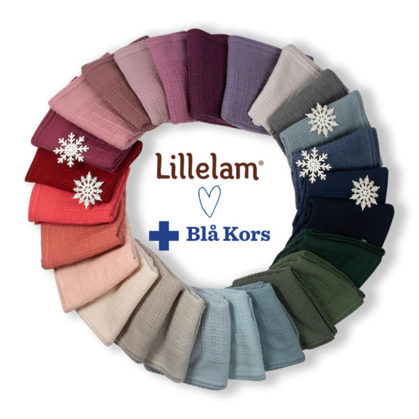 Lillelam_blåkors Pledd restegarn - Lillelam blakors