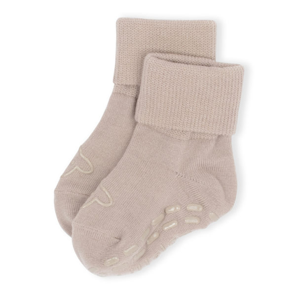 Lillelam_Ullsokk antiskli_beige 1 Ullsokker med antiskli i ull til barn