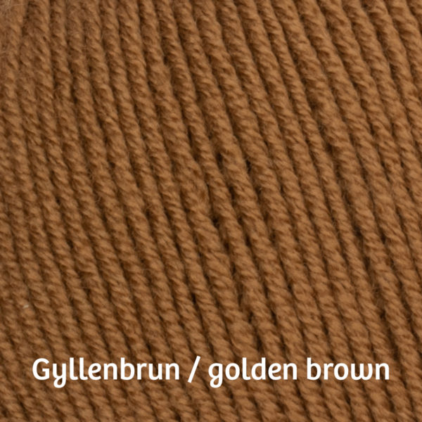 Lillelam_Merinoull_gyllenbrun_navn Strikkepakke Classic bukse - Lillelam Merinoull gyllenbrun navn